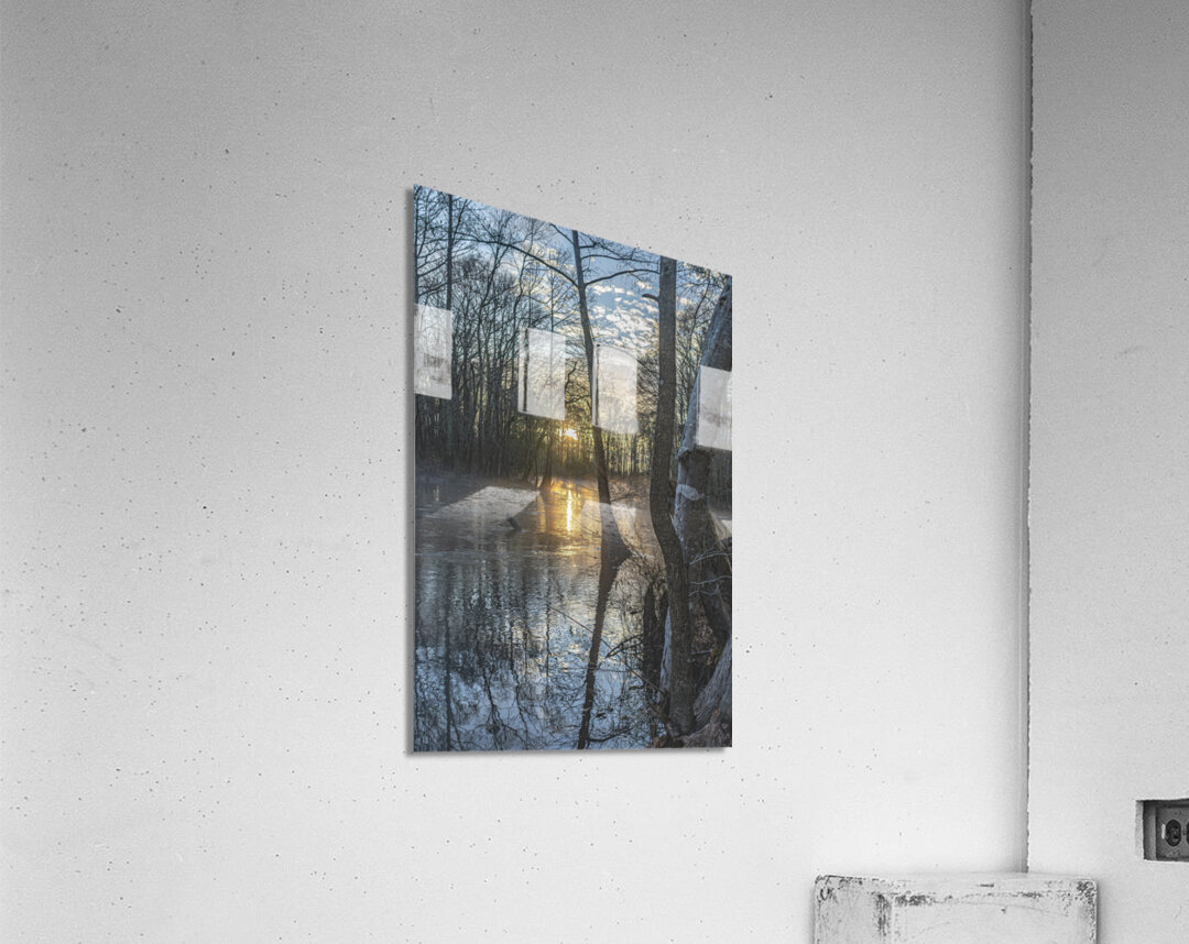 Silhouettes of Serenity: Lumbee River at Sunset Acrylic Print