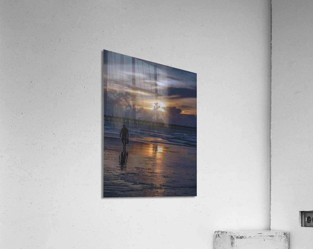 Silhouette Stroll at Sunrise Acrylic Print