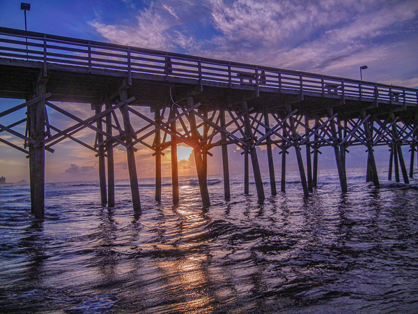 Under the Pier at Sunrise by Richard Mathis