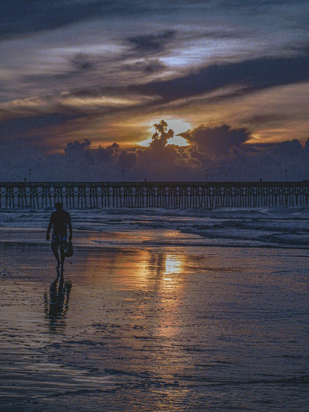 Silhouette Stroll at Sunrise by Richard Mathis
