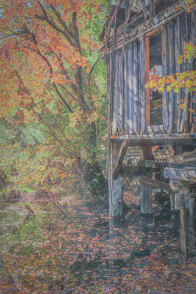 Millhouse Elegance Amidst Autumns Splendor by Richard Mathis