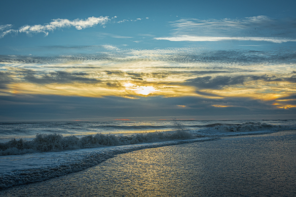 Golden Sunrise Over the Ocean by Richard Mathis