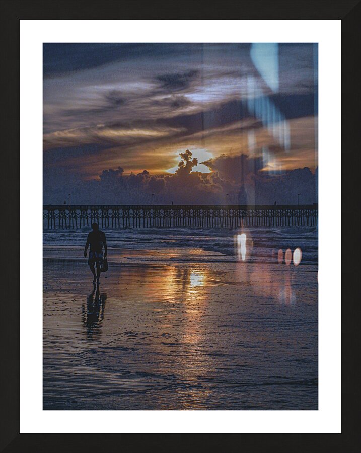 Silhouette Stroll at Sunrise Picture Frame print