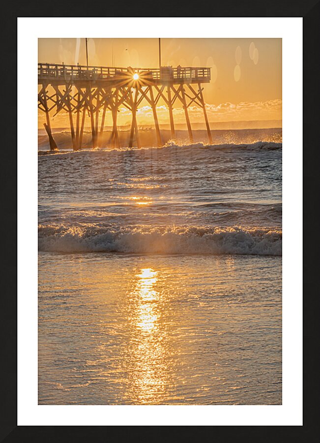 Sunstar Over the Pier of Morning Picture Frame print