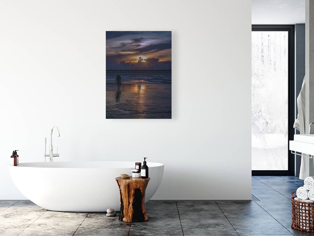 Silhouette Stroll at Sunrise Reproduction