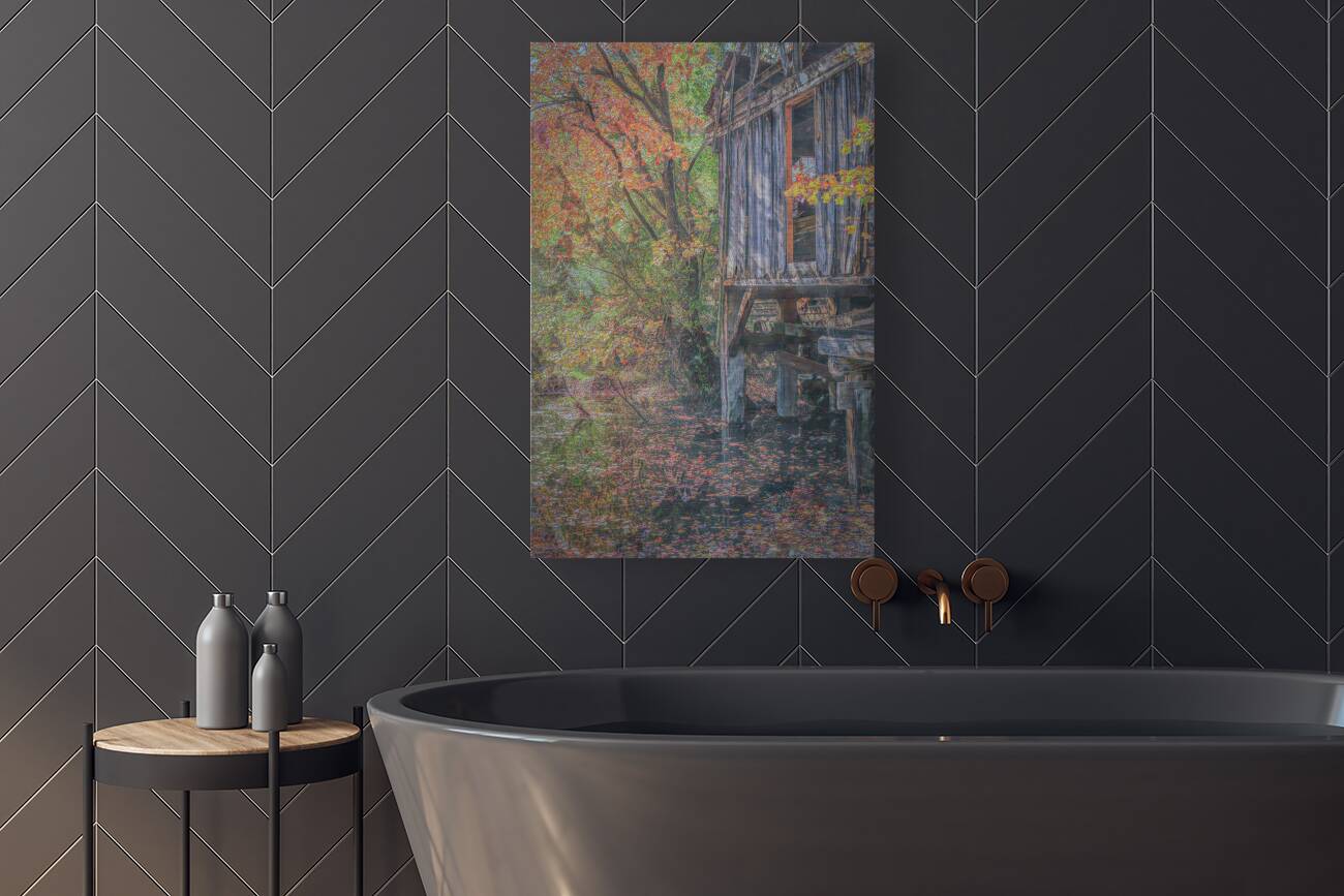 Millhouse Elegance Amidst Autumns Splendor Reproduction